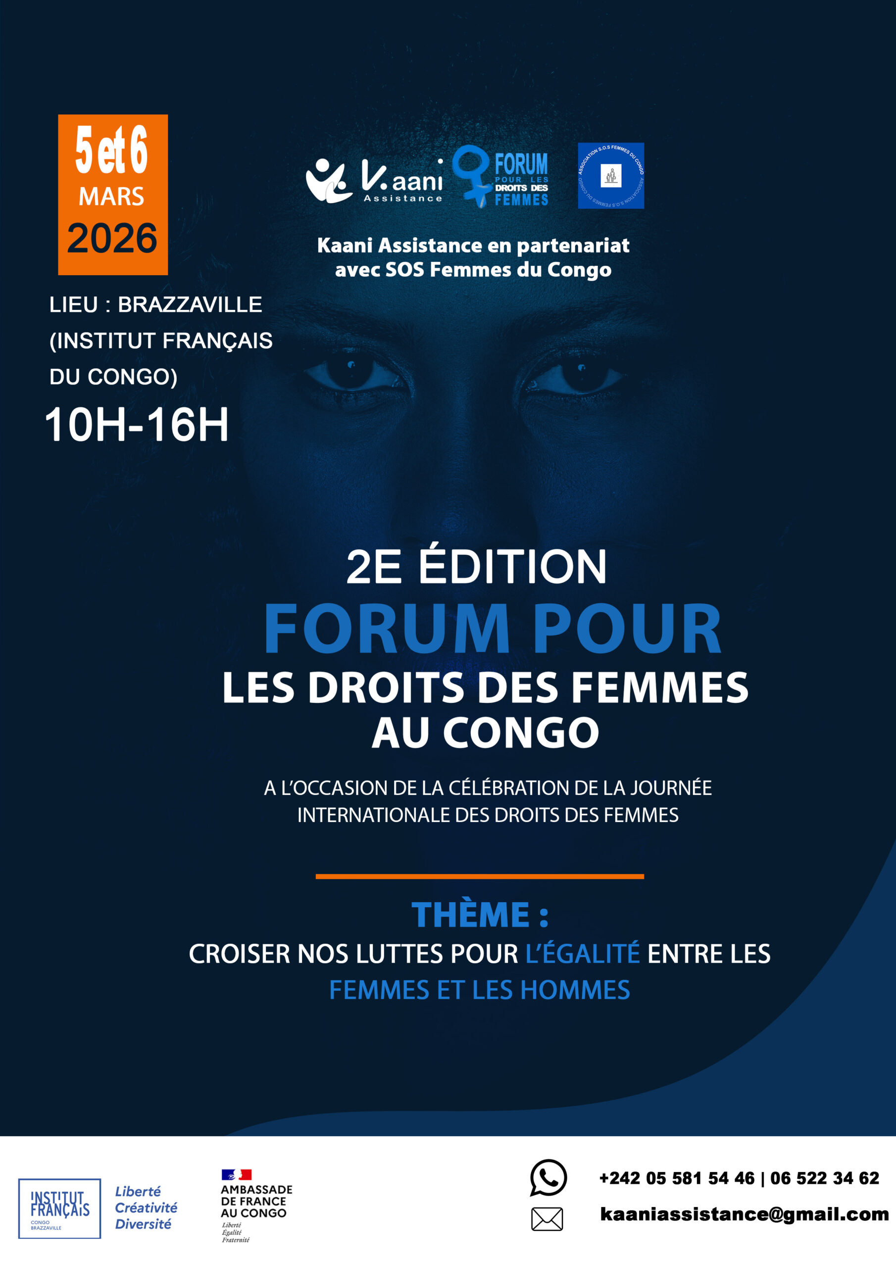 Lire la suite à propos de l’article Inscription première journée (05 mars 2026) –Forum pour les droits des femmes au Congo (2e édition)